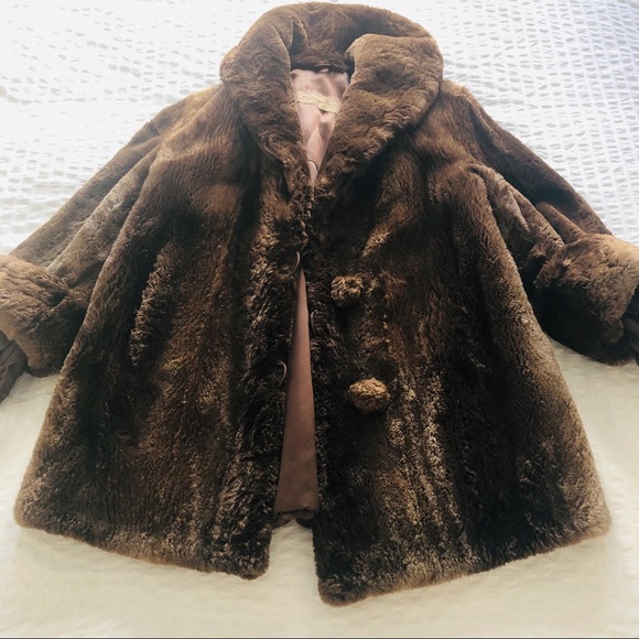 vintage faux fur teddy bear coat - Picture 1 of 15